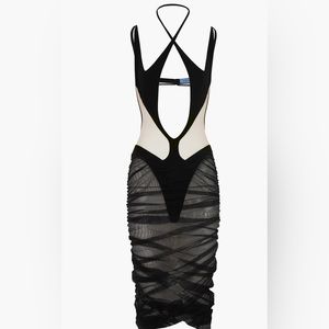 Mugler Cutout Bodysuit Midi Dress